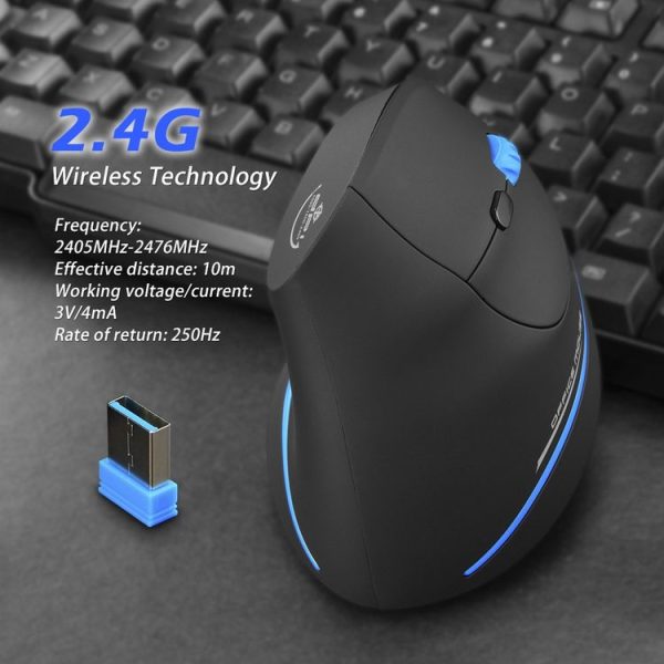 ZELOTES F-35A 6-Buttons Vertical Grip Ergonomic Rechargeable Wireless Mouse (Wireless Version) - Image 7