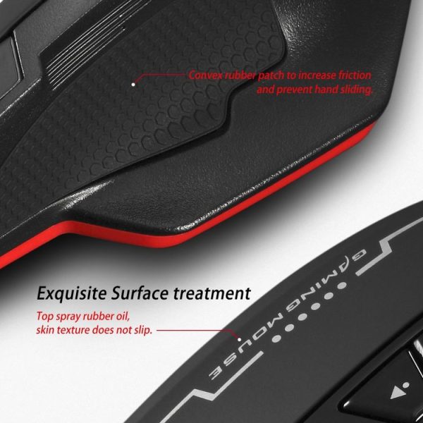 ZELOTES C8 8-buttons Ergonomic Game Programming Custom Wired Mouse (Black) - Image 8