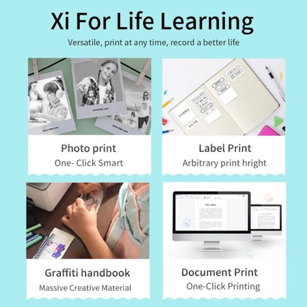 Portable Mini Thermal HD Printer Bluetooth Student Error Title Note Photo Printing Label Maker Camera (White) - Image 10