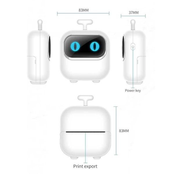Portable Mini Thermal HD Printer Bluetooth Student Error Title Note Photo Printing Label Maker Camera (White) - Image 4