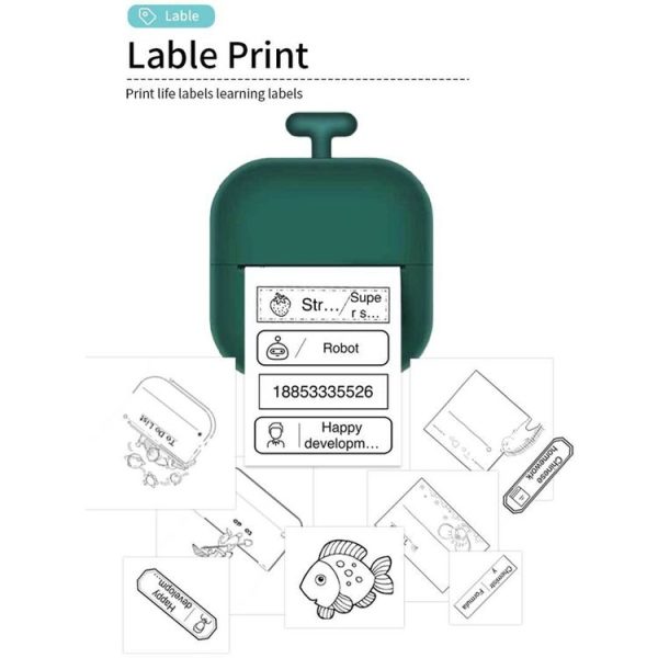 Portable Mini Thermal HD Printer Bluetooth Student Error Title Note Photo Printing Label Maker Camera (White) - Image 5