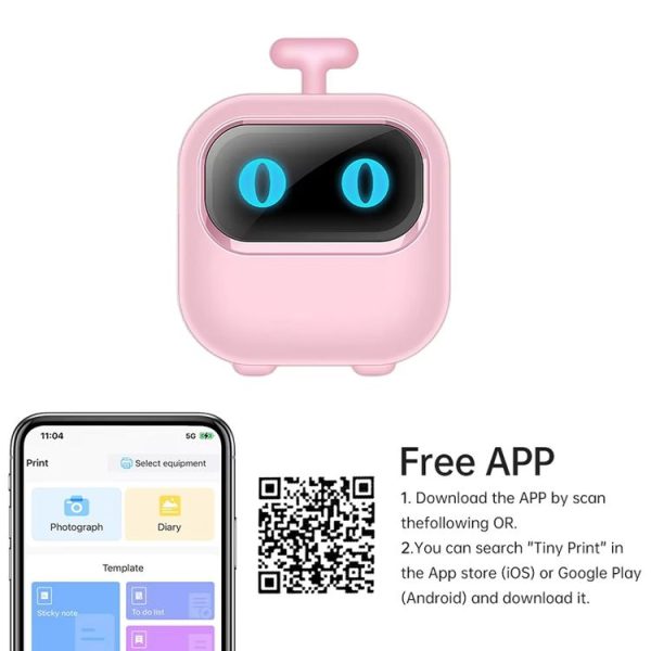 Portable Mini Thermal HD Printer Bluetooth Student Error Title Note Photo Printing Label Maker Camera (White) - Image 7