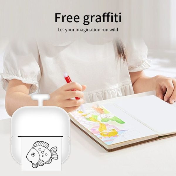 Portable Mini Thermal HD Printer Bluetooth Student Error Title Note Photo Printing Label Maker Camera (White) - Image 8