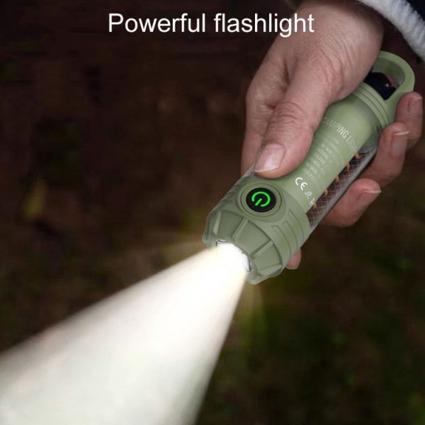 Rechargeable Outdoor Portable LED Camping Light Multifunctional Flashlight (Dark Green) - Image 10