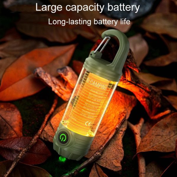 Rechargeable Outdoor Portable LED Camping Light Multifunctional Flashlight (Dark Green) - Image 9