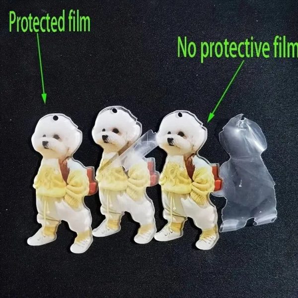 3pcs Puppy Man Backpack Charm Acrylic Car Pendant (Blue) - Image 5