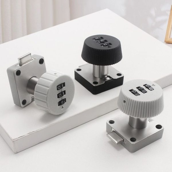Home Cabinet Desk Drawer Combination Lock Lockers File Security Latches, Style: Black Beveled - Image 2