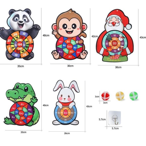 Cartoon Sticky Ball Board Throwing Indoor and Outdoor Toys with 3 Balls, Style: Crocodile - Image 8
