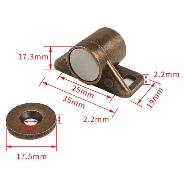 Household Cabinet Door Magnetic Suction Buckle Bumper Ball Adhesive Coupler (Gold) - Image 3