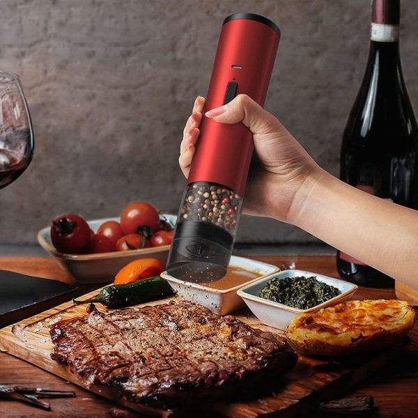 Multifunctional Kitchen Seasoning Electric Grinder Adjustable Coarse and Fine Pepper Grinder (White) - Image 11