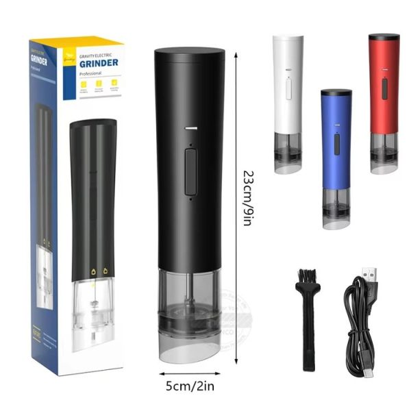 Multifunctional Kitchen Seasoning Electric Grinder Adjustable Coarse and Fine Pepper Grinder (White) - Image 2