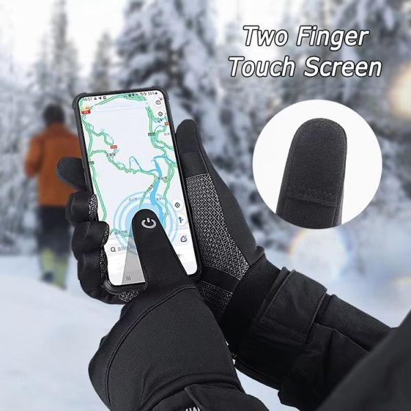 Kyncilor Velvet Warm Cycling Gloves Reflective Touch Screen Ski Water-repellent Elastic Gloves, Size: S (Black) - Image 3