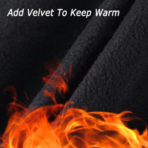 Kyncilor Velvet Warm Cycling Gloves Reflective Touch Screen Ski Water-repellent Elastic Gloves, Size: S (Black) - Image 5