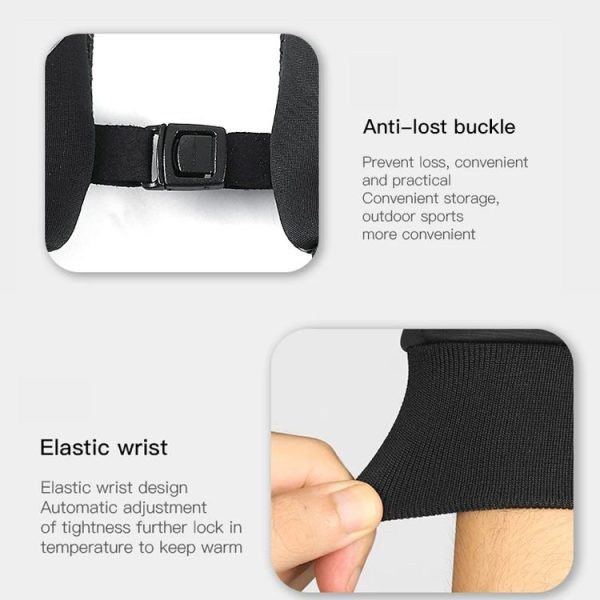 Kyncilor Velvet Warm Cycling Gloves Reflective Touch Screen Ski Water-repellent Elastic Gloves, Size: S (Black) - Image 7