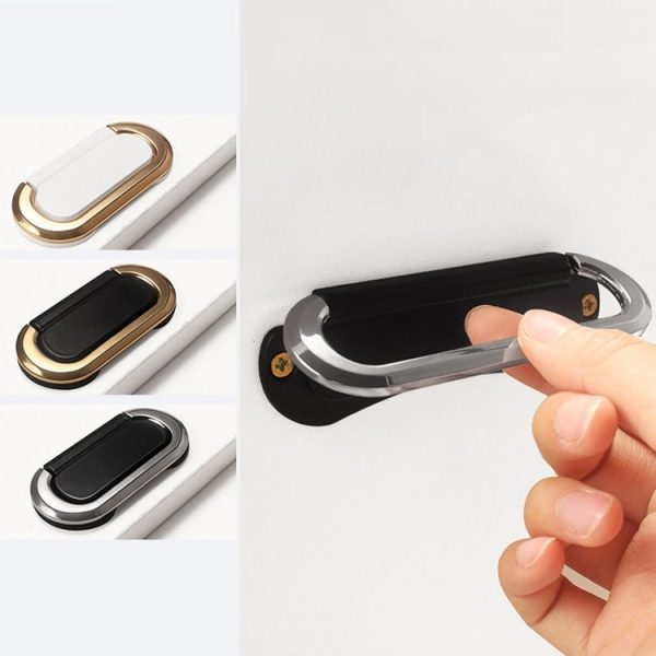 Simple Household Cabinet Drawer Hidden Flat Pull Handle, Color: Gold+White - Image 2