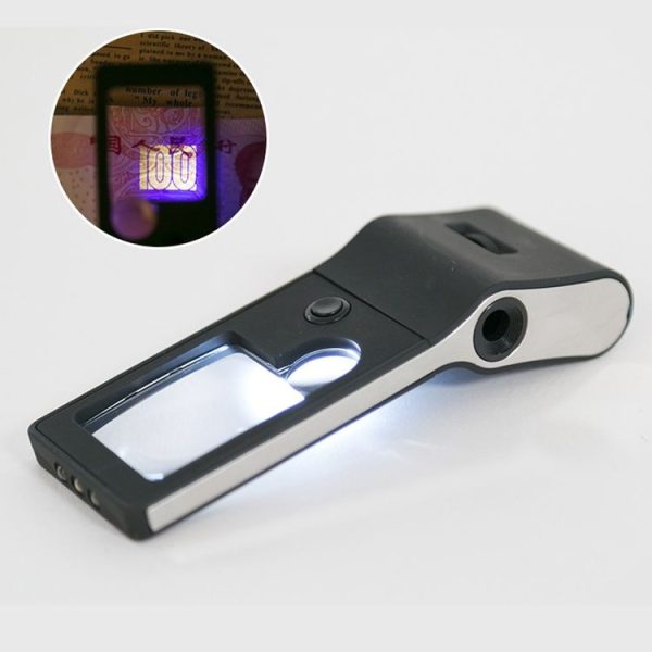 3X 10X Magnifier 55X Microscope Loupe With LED & UV Light - Image 2