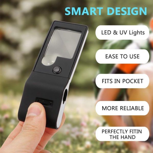 3X 10X Magnifier 55X Microscope Loupe With LED & UV Light - Image 3