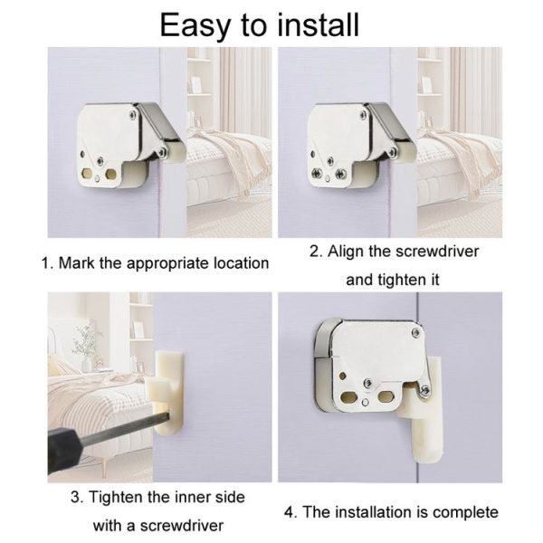 2pcs Household Thickened Closet Cabinet Door Latch, Style: Elephant Trunk Lock - Image 10