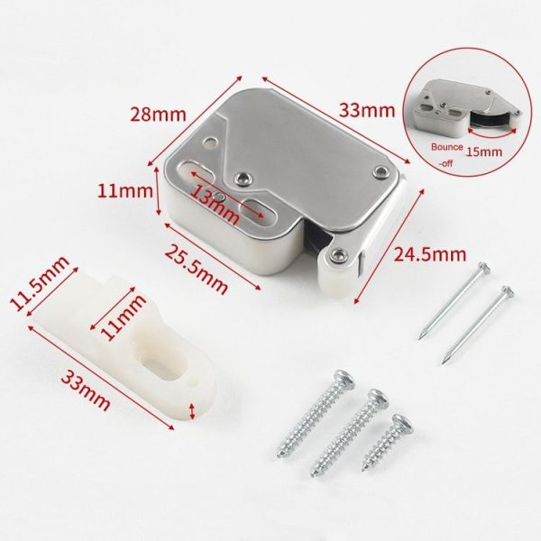 2pcs Household Thickened Closet Cabinet Door Latch, Style: Elephant Trunk Lock - Image 2