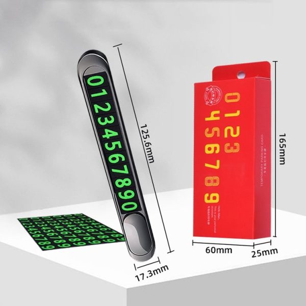 T1 Car Hidden Moving Phone Plate Vehicle Temporary Parking Number Board (Black) - Image 3