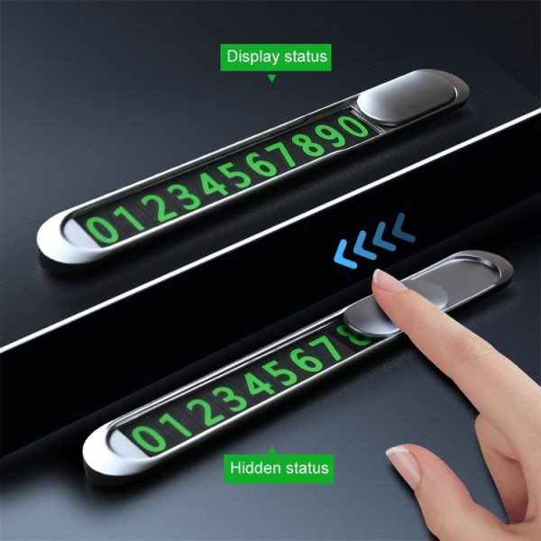 T1 Car Hidden Moving Phone Plate Vehicle Temporary Parking Number Board (Black) - Image 6