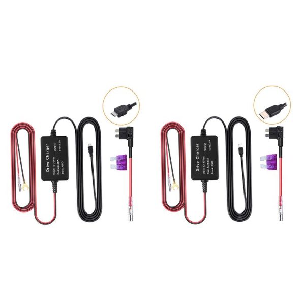 12V to 5V Universal Car Driving Recorder Power Supply Voltage Reduction Line (Micro) - Image 2