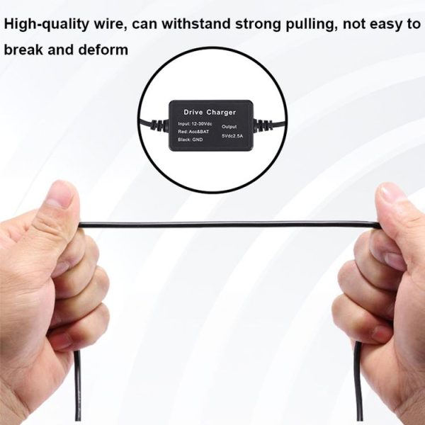 12V to 5V Universal Car Driving Recorder Power Supply Voltage Reduction Line (Micro) - Image 5
