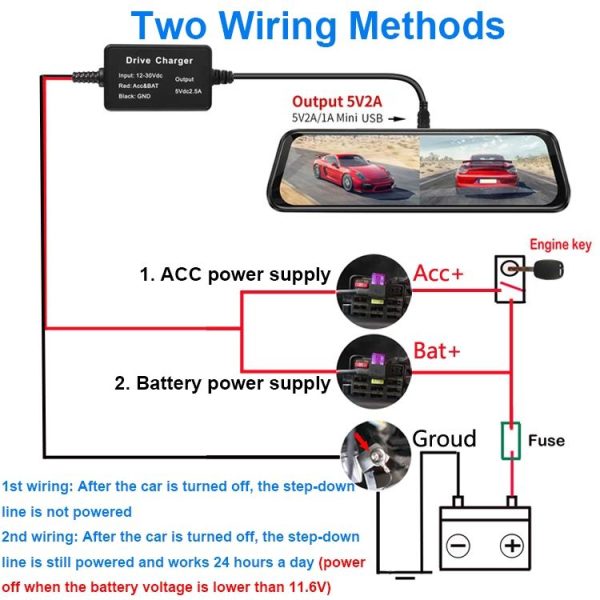 12V to 5V Universal Car Driving Recorder Power Supply Voltage Reduction Line (Micro) - Image 6
