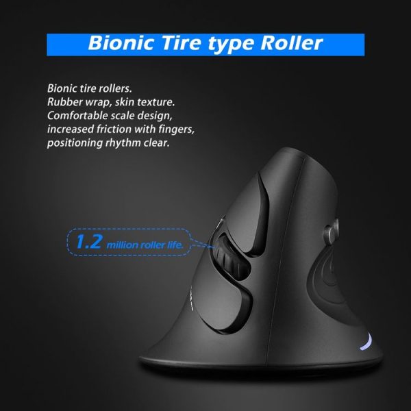 ZELOTES F17 6-buttons Vertical Grip Ergonomic Wireless Mouse (Black) - Image 10