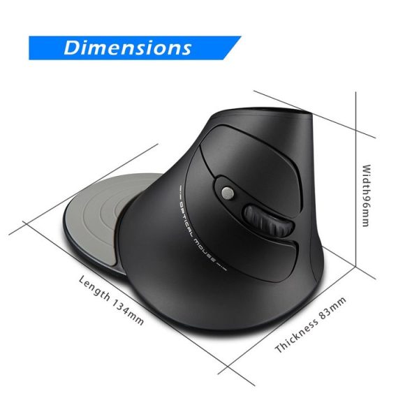 ZELOTES F17 6-buttons Vertical Grip Ergonomic Wireless Mouse (Black) - Image 2