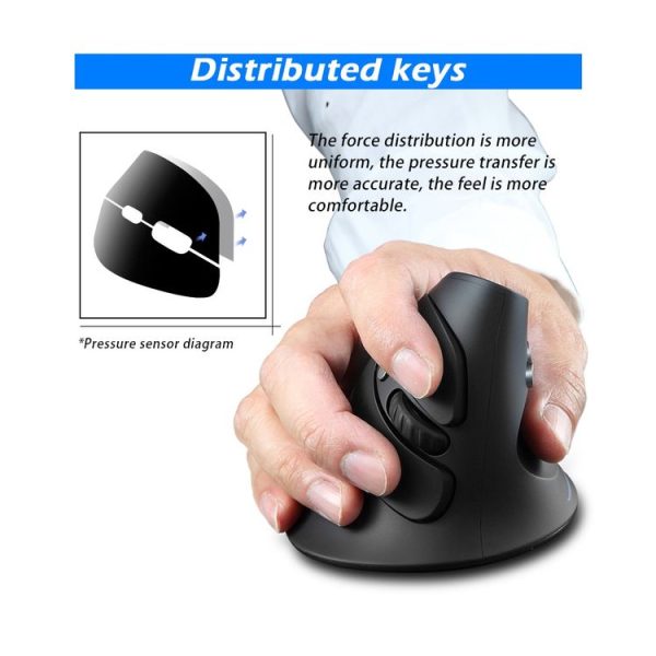ZELOTES F17 6-buttons Vertical Grip Ergonomic Wireless Mouse (Black) - Image 4