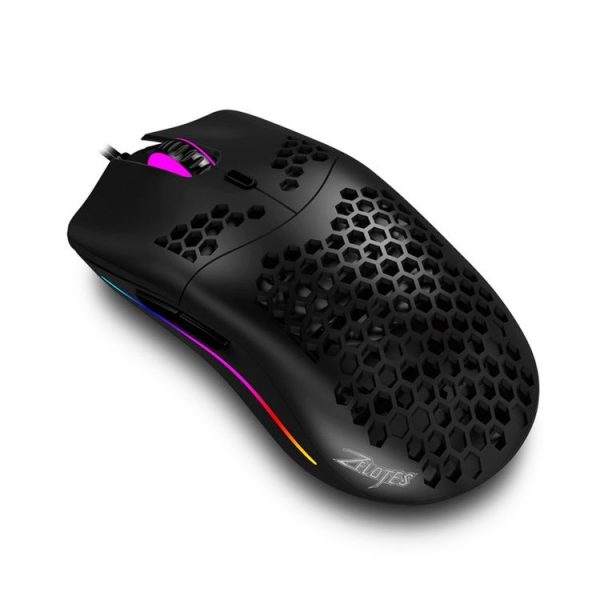 ZELOTES C7 7-buttons RGB Lighting Hollow Computer Office Wired Mouse (Black)
