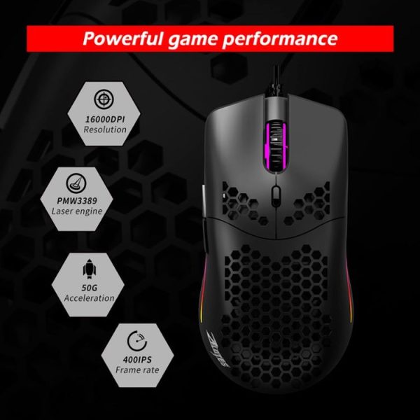 ZELOTES C7 7-buttons RGB Lighting Hollow Computer Office Wired Mouse (Black) - Image 10