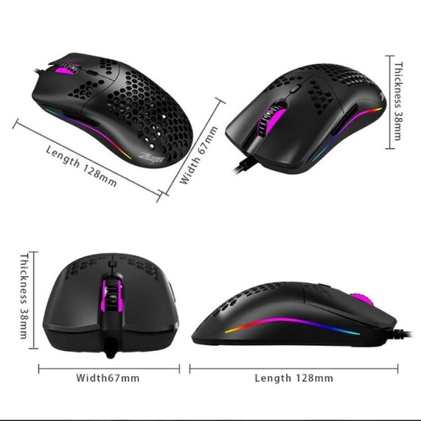 ZELOTES C7 7-buttons RGB Lighting Hollow Computer Office Wired Mouse (Black) - Image 3