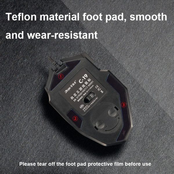 ZELOTES C19 12-Keys Ergonomic Programming Custom Wired Mouse (Black) - Image 11