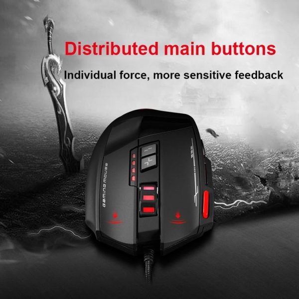 ZELOTES C19 12-Keys Ergonomic Programming Custom Wired Mouse (Black) - Image 7