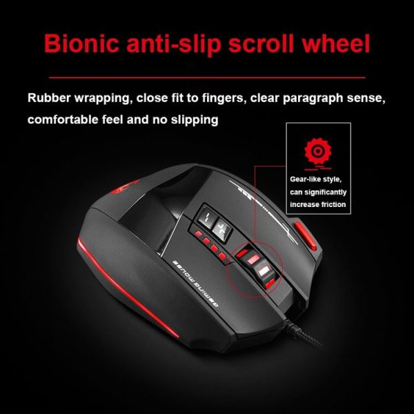 ZELOTES C19 12-Keys Ergonomic Programming Custom Wired Mouse (Black) - Image 8