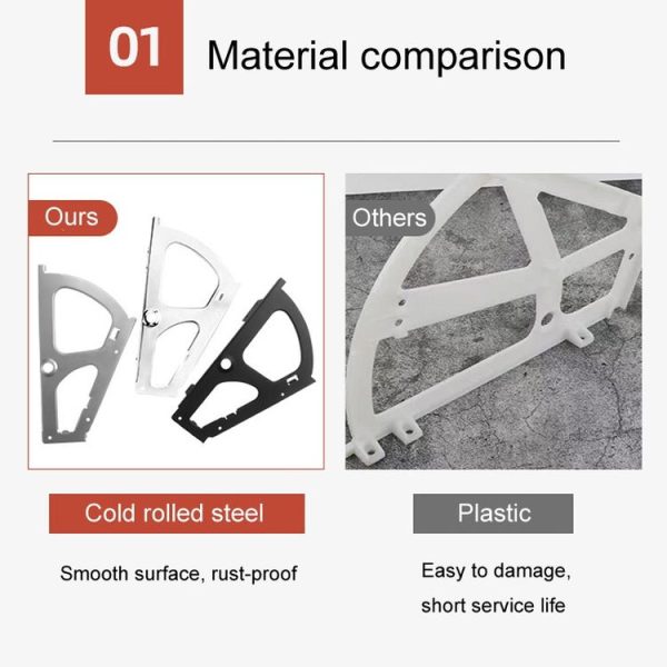 1pair Concealed Shoe Rack Cold Rolled Steel Flap Mounting Fittings, Style: Single Layer Black - Image 7
