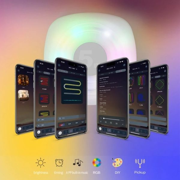 5m RGB Camping String Lights LED Ambient Night Light Smart APP Control Portable Outdoor Tent Decorative Lamp (White) - Image 14