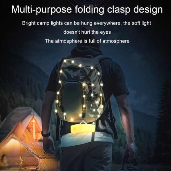 5m RGB Camping String Lights LED Ambient Night Light Smart APP Control Portable Outdoor Tent Decorative Lamp (White) - Image 9