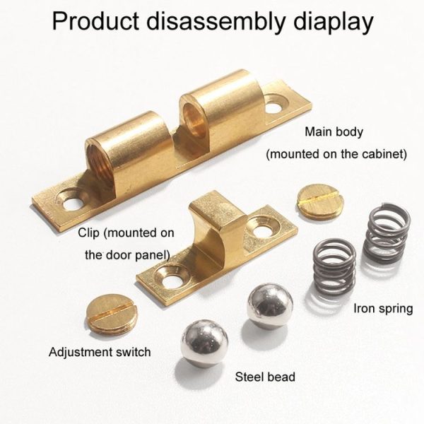 2pcs Cabinet Magnetic Spring Buckle Ball Door Sucker, Style: Small Gold - Image 6