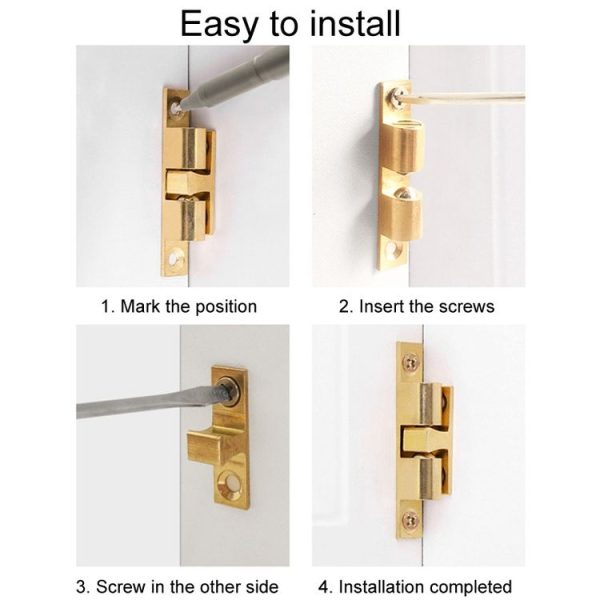 2pcs Cabinet Magnetic Spring Buckle Ball Door Sucker, Style: Small Gold - Image 9