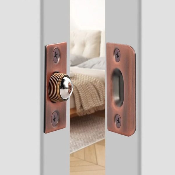 Household Stainless Steel And Copper Door Bumbler Lock, Color: Black - Image 11