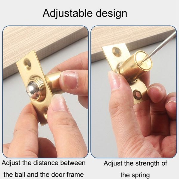 Household Stainless Steel And Copper Door Bumbler Lock, Color: Black - Image 6