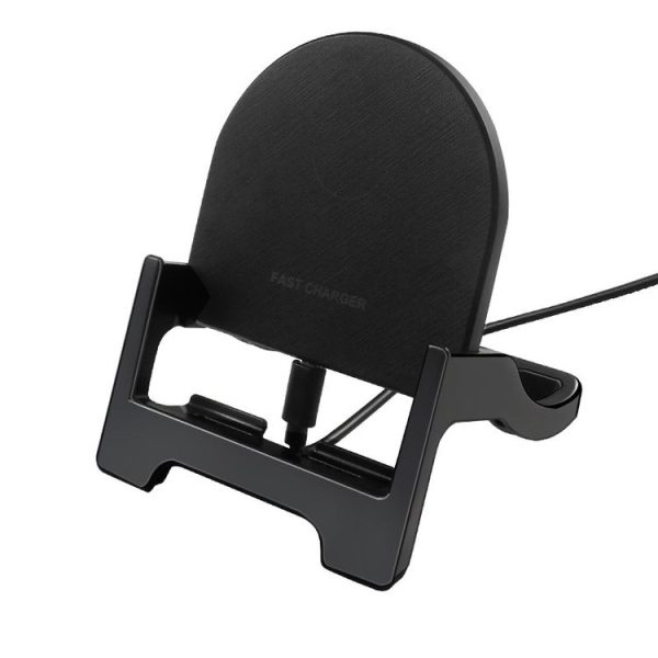 15W Desktop Vertical Cell Phone Wireless Charging Stand (Black)