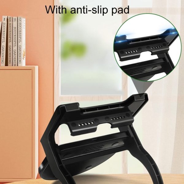 15W Desktop Vertical Cell Phone Wireless Charging Stand (Black) - Image 5