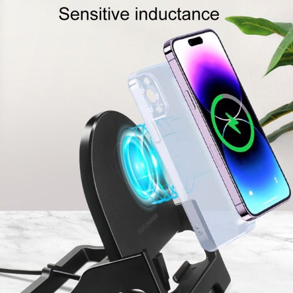 15W Desktop Vertical Cell Phone Wireless Charging Stand (Black) - Image 6