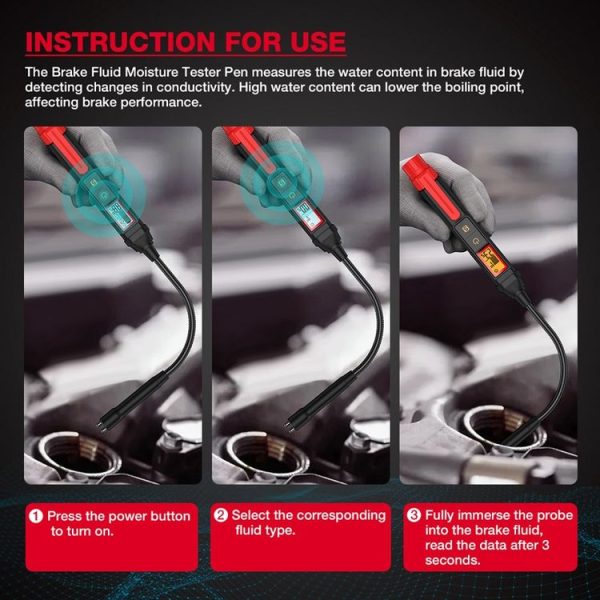 HABOTEST HT663L Motorcycle Vehicle Brake Fluid Moisture Detection Pen - Image 8