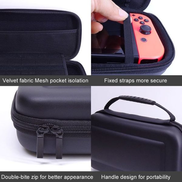 Nitendo Switch Oled Game Console Leather Storage Bag Hard-shell Host Protective Case (Black) - Image 9