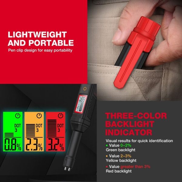 HABOTEST HT663 Motorcycle Vehicle Brake Fluid Moisture Detection Pen - Image 11